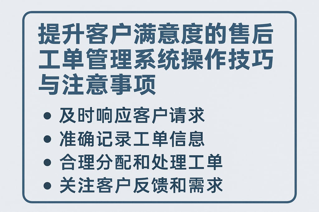 提升客户满意度的售后工单管理系统操作技巧与注意事项