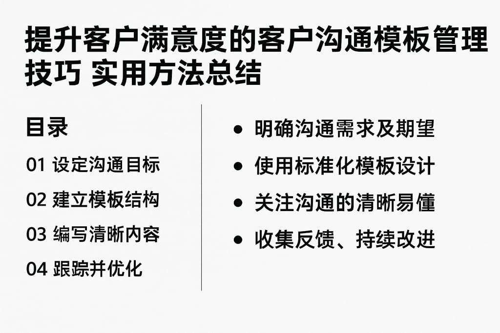 提升客户满意度的客户沟通模板管理技巧，实用方法总结