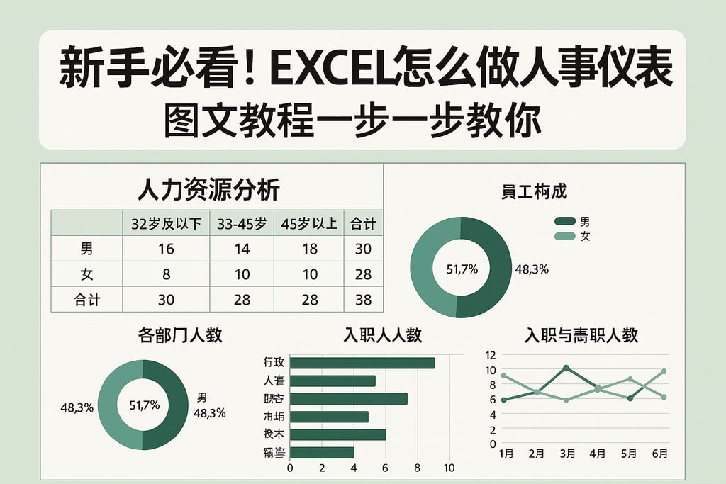 新手必看！excel怎么做人事仪表盘，图文教程一步一步教你