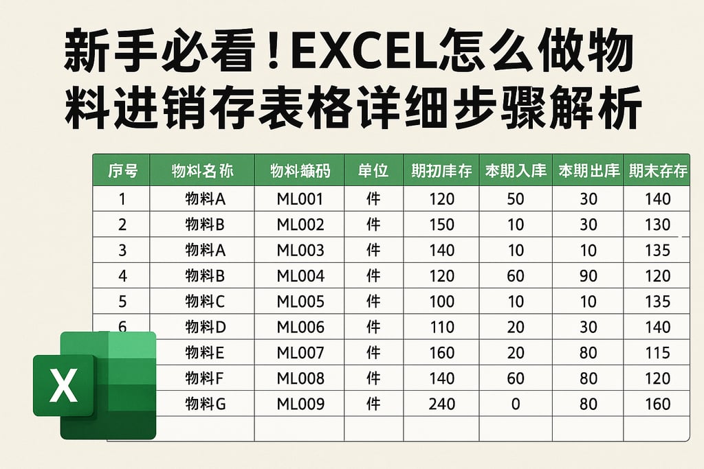 新手必看！excel怎么做物料进销存表格详细步骤解析