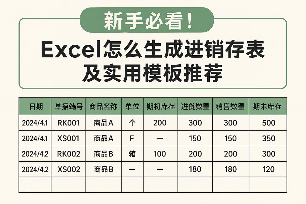 新手必看！excel怎么生成进销存表及实用模板推荐