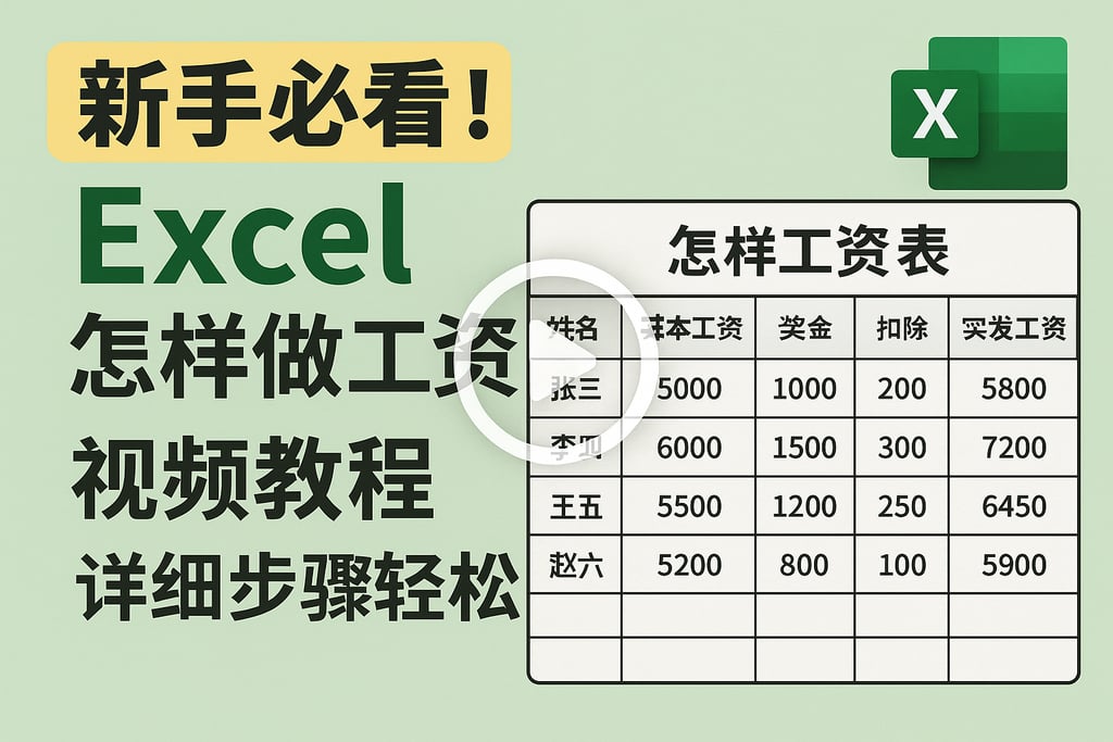 新手必看！excel怎样做工资表视频教程，详细步骤轻松学会