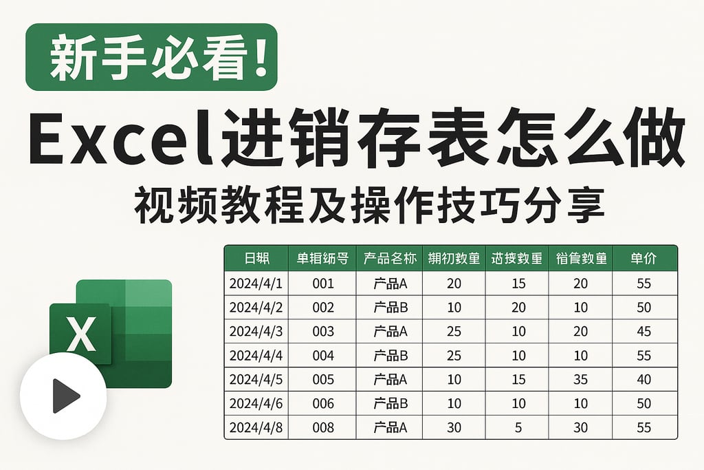 新手必看！excel进销存表怎么做视频教程及操作技巧分享