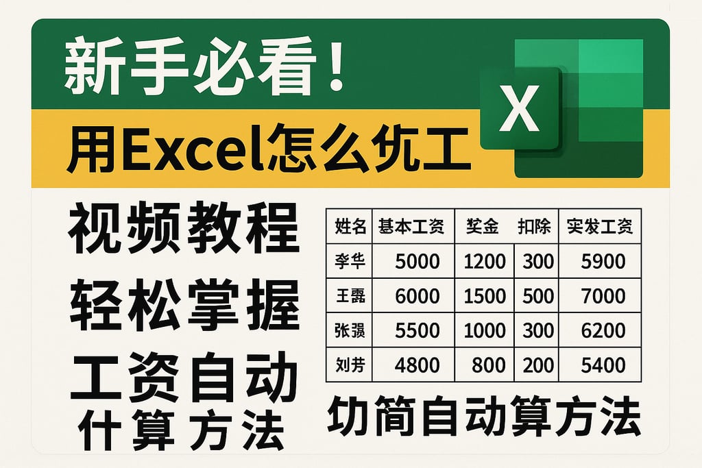 新手必看！用Excel怎么算工资视频教程，轻松掌握工资自动计算方法