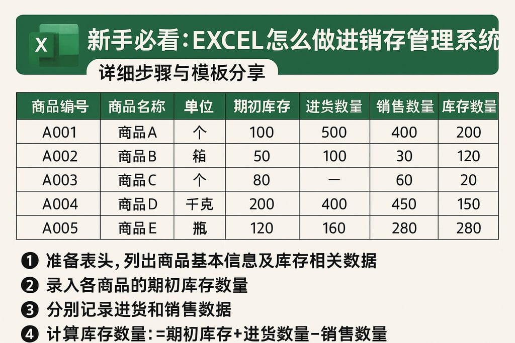 新手必看：excel怎么做进销存管理系统，详细步骤与模板分享