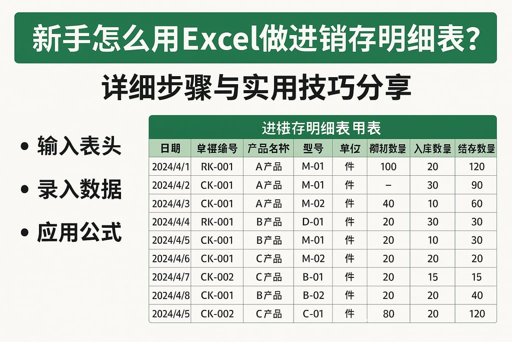 新手怎么用Excel做进销存明细表？详细步骤与实用技巧分享