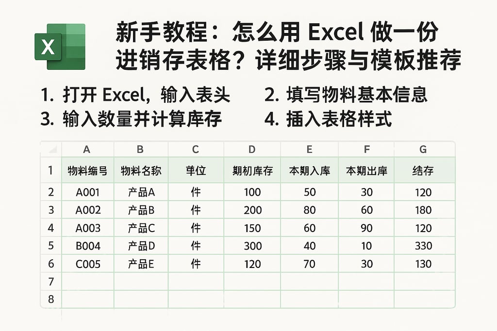 新手教程：怎么用Excel做一份进销存表格？详细步骤与模板推荐