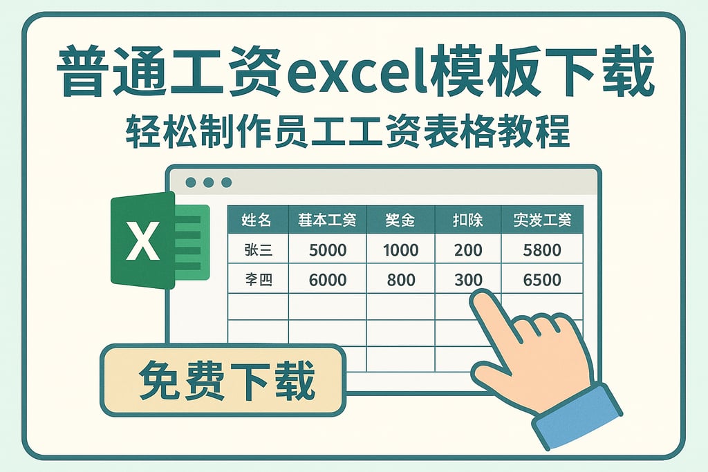 普遍工资excel模板下载，轻松制作员工工资表格教程