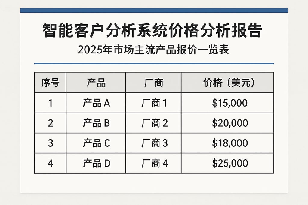 智能客户分析系统价格分析报告：2025年市场主流产品报价一览表