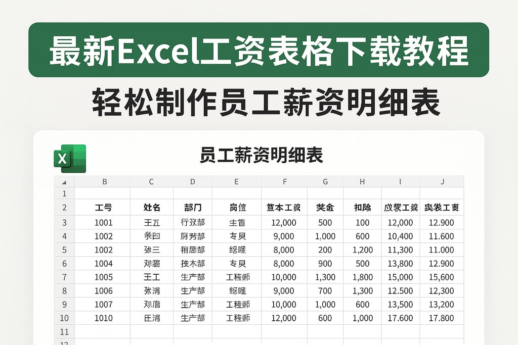 最新excel工资表格下载教程，轻松制作员工薪资明细表