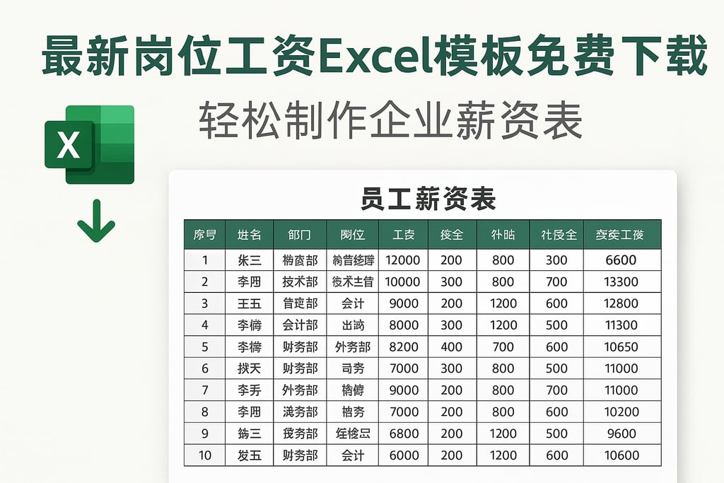 最新岗位工资excel模板免费下载，轻松制作企业薪资表