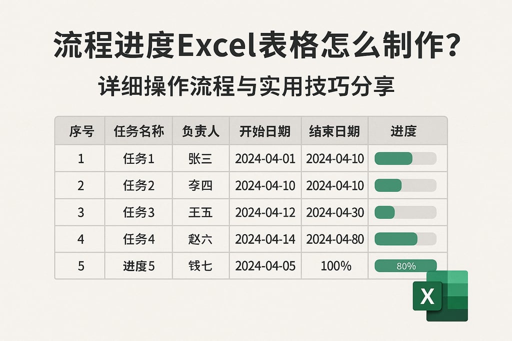 流程进度excel表格怎么制作？详细操作流程与实用技巧分享