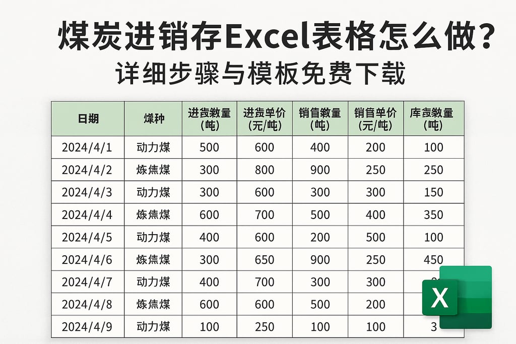 煤炭进销存excel表格怎么做？详细步骤与模板免费下载