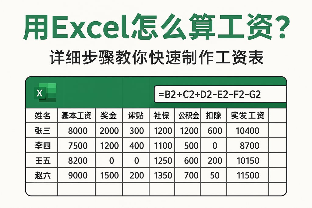 用Excel怎么算工资？详细步骤教你快速制作工资表