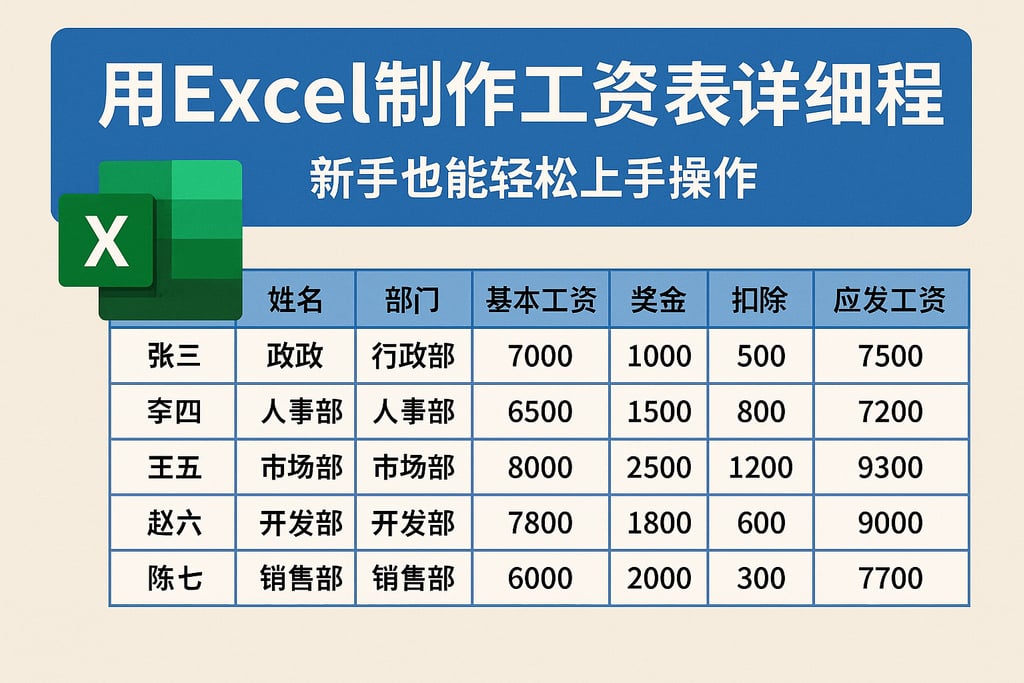 用excel制作工资表详细教程，新手也能轻松上手操作