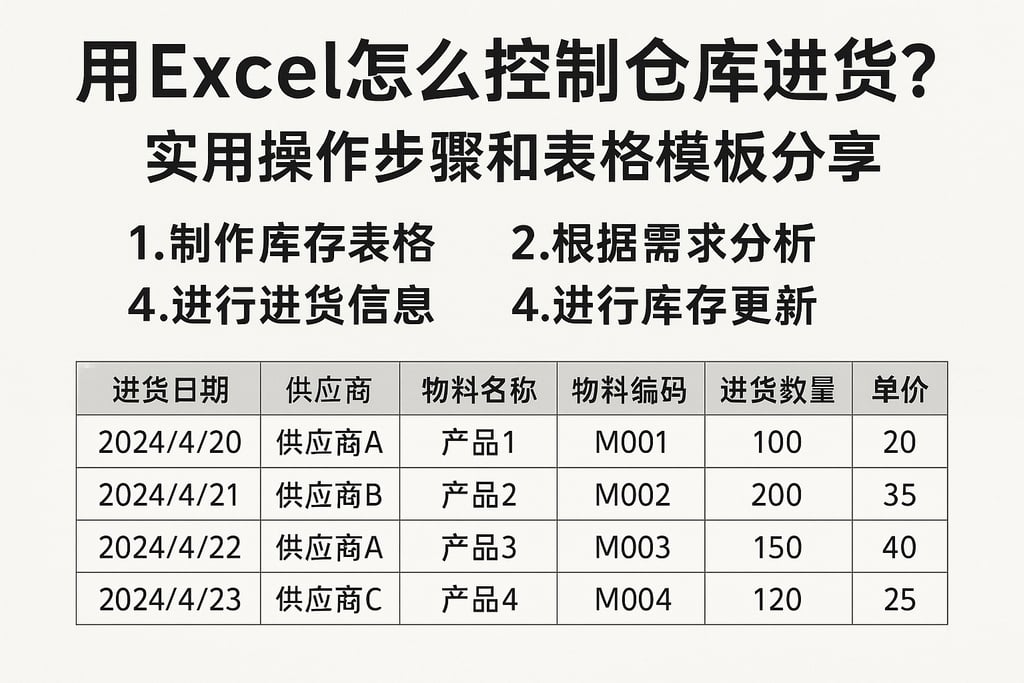 用excel怎么控制仓库进货？实用操作步骤和表格模板分享