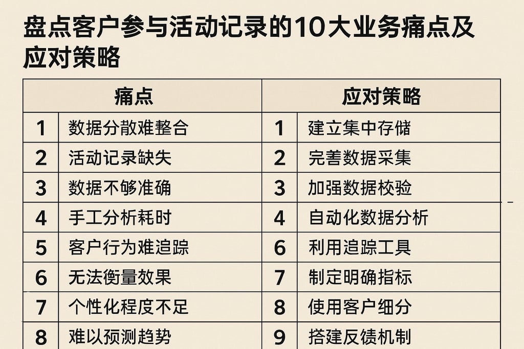 盘点客户参与活动记录的10大业务痛点及应对策略
