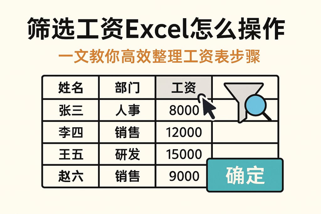 筛选工资excel怎么操作？一文教你高效整理工资表步骤