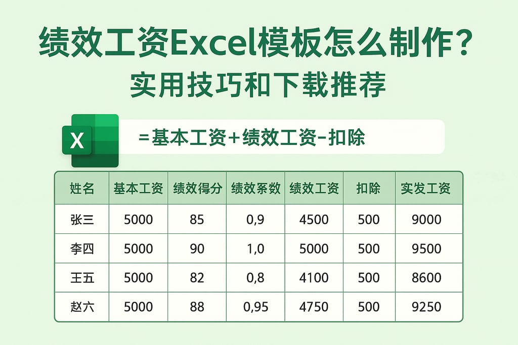 绩效工资excel模板怎么制作？实用技巧和下载推荐