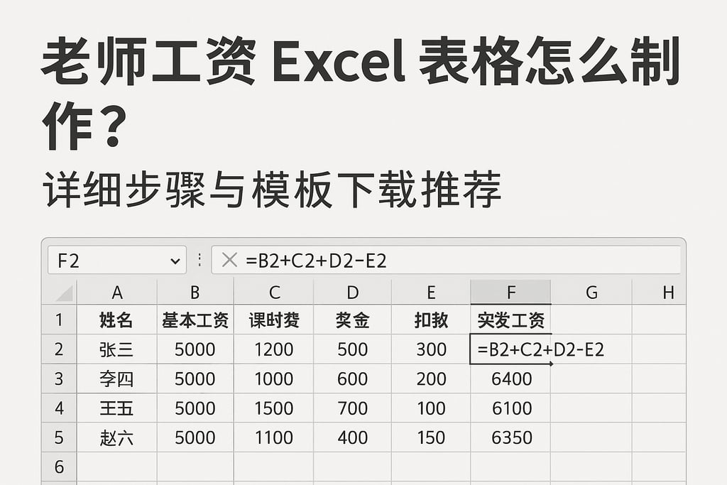 老师工资excel表格怎么制作？详细步骤与模板下载推荐