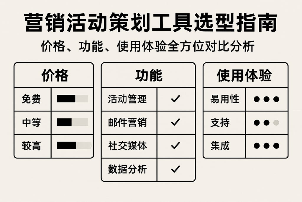 营销活动策划工具选型指南：价格、功能、使用体验全方位对比分析