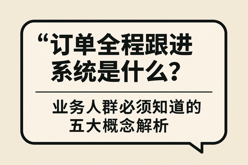 订单全程跟进系统是什么？业务人群必须知道的五大概念解析