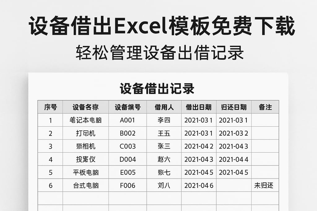 设备借出excel模板免费下载，轻松管理设备出借记录