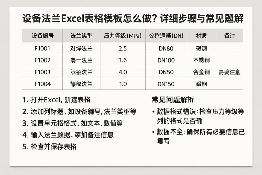设备法兰excel表格模板怎么做？详细步骤与常见问题解析