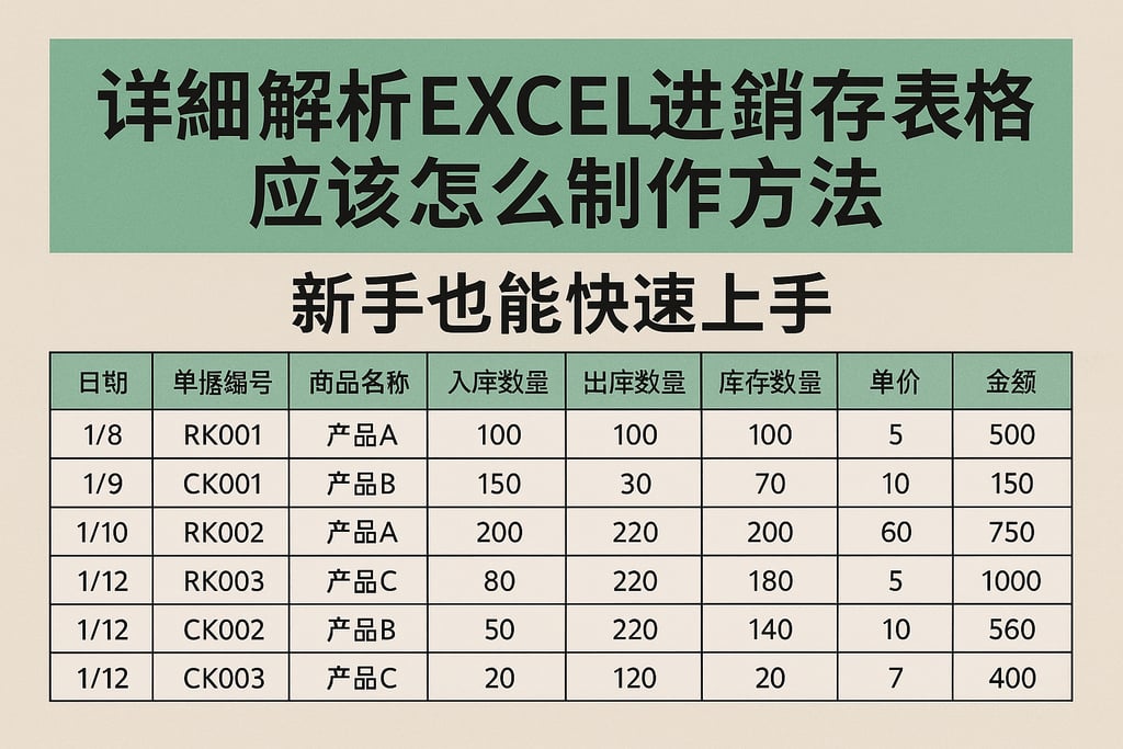 详细解析excel进销存表格应该怎么制作方法，新手也能快速上手