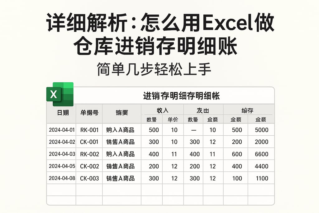 详细解析：怎么用Excel做仓库进销存明细账，简单几步轻松上手