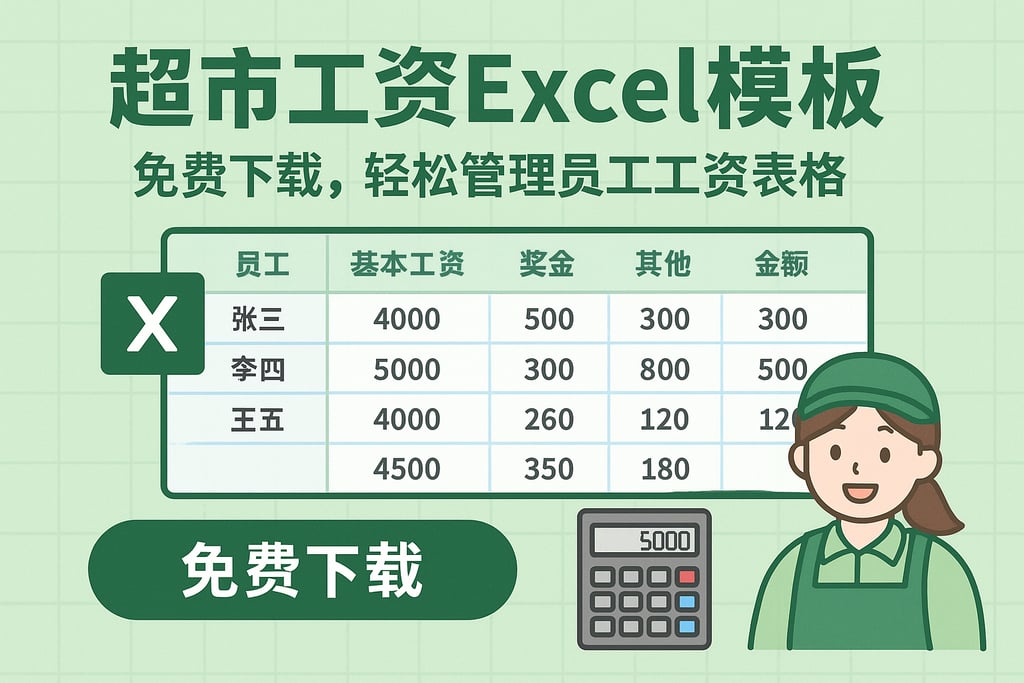 超市工资excel模板免费下载，轻松管理员工工资表格