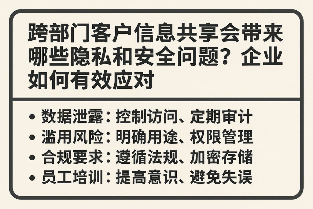 跨部门客户信息共享会带来哪些隐私和安全问题？企业如何有效应对