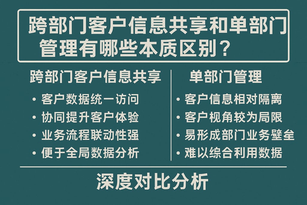 跨部门客户信息共享和单部门管理有哪些本质区别？深度对比分析