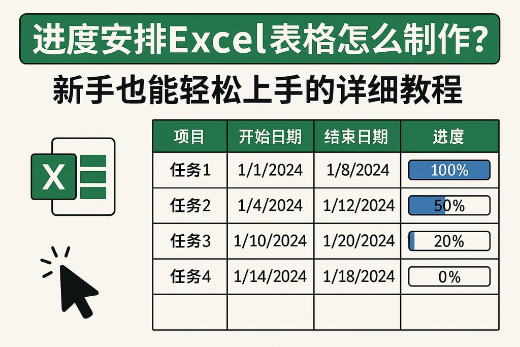 进度安排excel表格怎么制作？新手也能轻松上手的详细教程