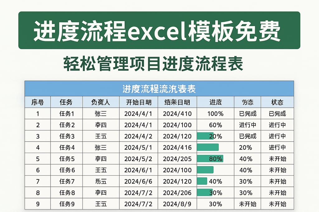 进度流程excel模板免费下载，轻松管理项目进度流程表