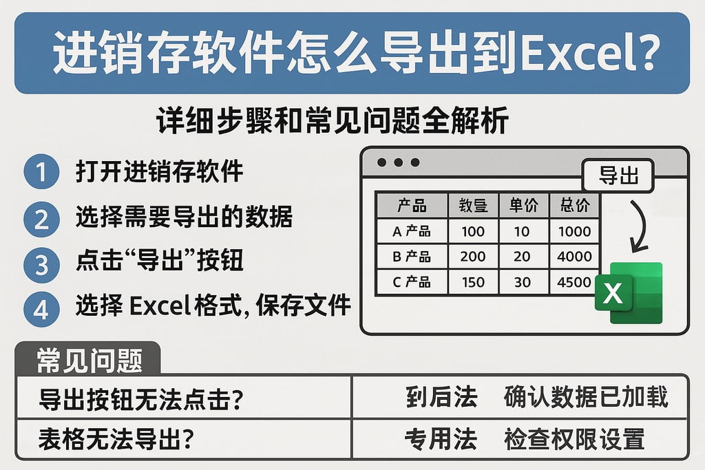 进销存软件怎么导出到Excel？详细步骤和常见问题全解析
