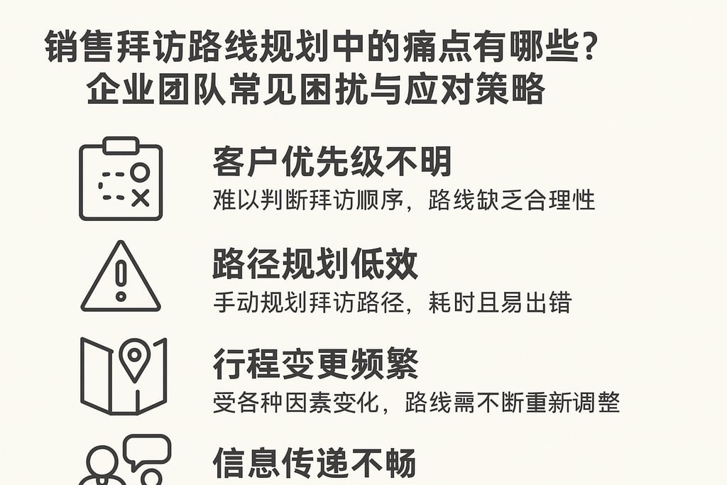 销售拜访路线规划中的痛点有哪些？企业团队常见困扰与应对策略