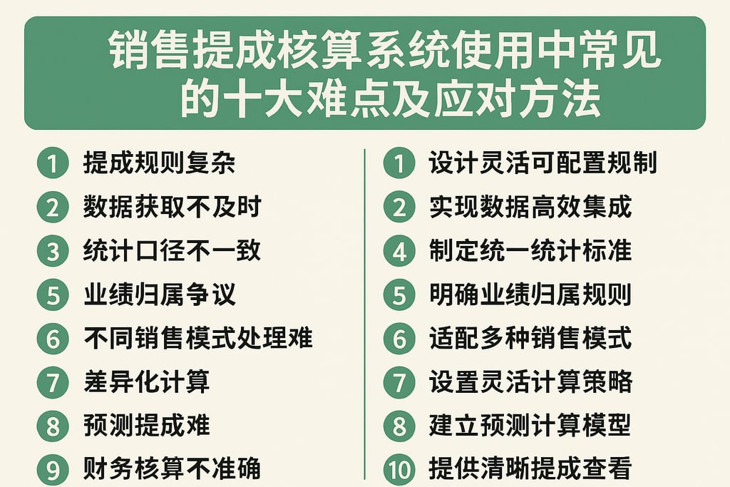 销售提成核算系统使用中常见的十大难点及应对方法