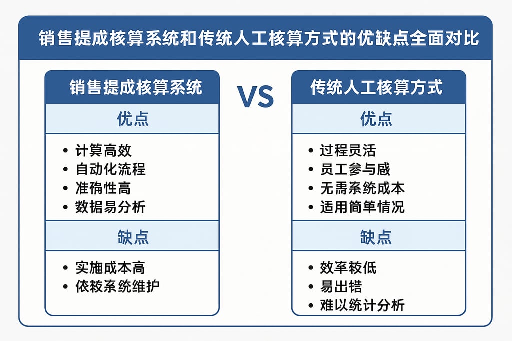 销售提成核算系统和传统人工核算方式的优缺点全面对比