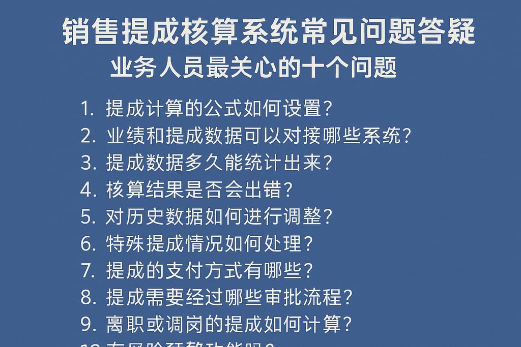 销售提成核算系统常见问题答疑，业务人员最关心的十个问题