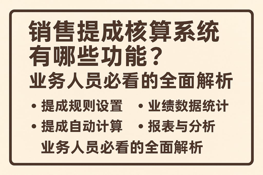 销售提成核算系统有哪些功能？业务人员必看的全面解析
