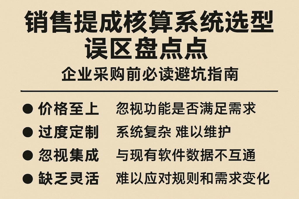 销售提成核算系统选型误区盘点，企业采购前必读避坑指南