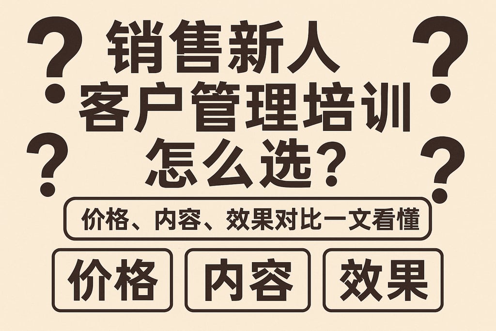 销售新人客户管理培训怎么选？价格、内容、效果对比一文看懂
