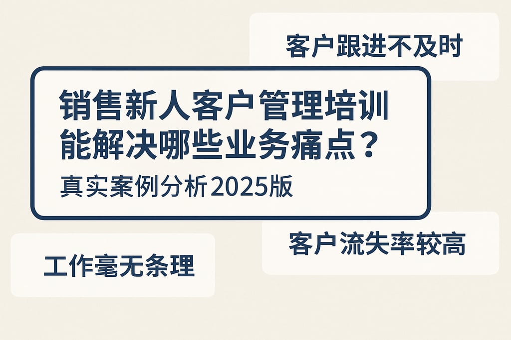 销售新人客户管理培训能解决哪些业务痛点？真实案例分析2025版