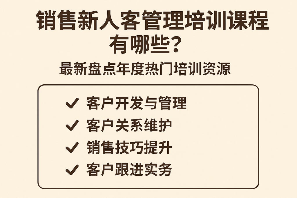 销售新人客户管理培训课程有哪些？最新盘点年度热门培训资源