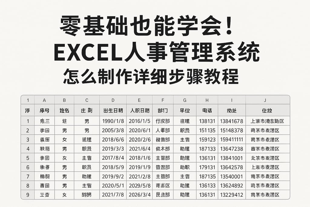 零基础也能学会！excel人事管理系统怎么制作详细步骤教程