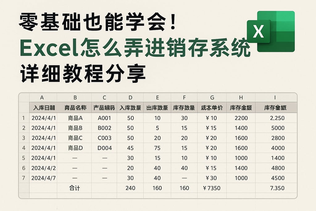 零基础也能学会！excel怎么弄进销存系统详细教程分享