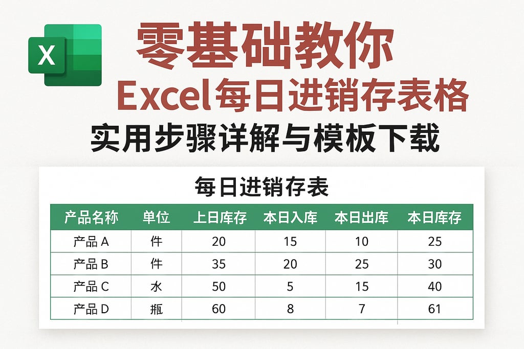 零基础教你Excel每日进销存表格怎么做，实用步骤详解与模板下载