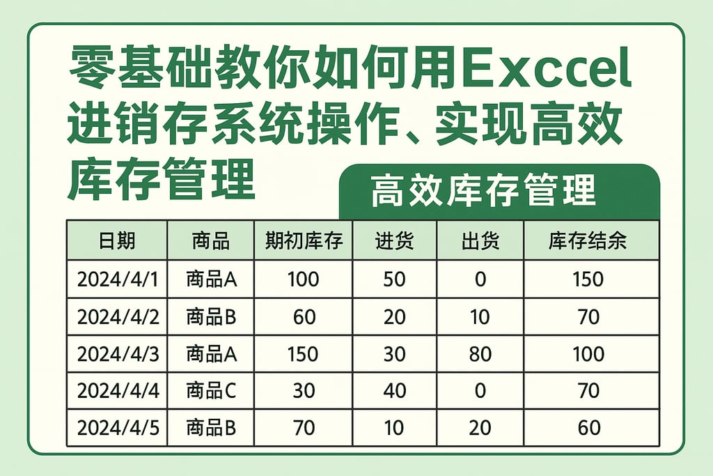 零基础教你如何用Excel进销存系统操作，实现高效库存管理