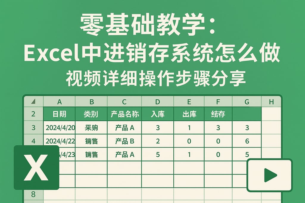 零基础教学：Excel中进销存系统怎么做视频详细操作步骤分享